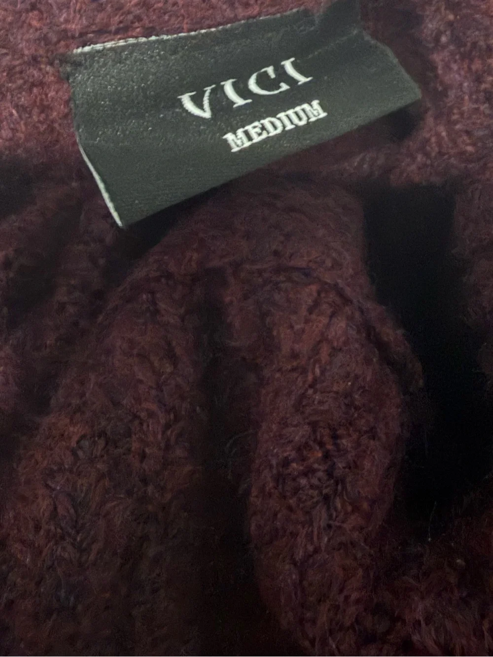 Vici Burgundy Cozy Turtleneck Sweater